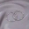 Pendientes de Plata de Ley S925 para Mujer, Lujo Accesible, Gama Alta, Cara Redonda Exagerada, Pendientes de Círculo Grande, Pendientes de Diseño Nicho
