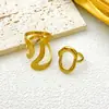 Anillo de Acero Inoxidable Geométrico Abierto con Forma de Corazón Dorado Estilo Ins Europeo y Americano Diseño Retro Joyería para Mujer