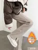 2026 Nuevo Estilo Espiga Más Terciopelo Temperamento Versátil Para Ir al Trabajo Sensación Perezosa Pierna Ancha Sueltos Cálidos Casuales Pantalones de Mujer