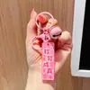 Chaveiro Pingente Flor Rosa Palavra Homófona Acrílico Lado Duplo Texto de Bênção Joia para Pendurar na Bolsa Pequenos Artigos