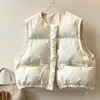 Chaleco de algodón estilo coreano para mujer, corto, nuevo otoño/invierno 2026, corte holgado, adecuado para figuras petite, se usa como capa exterior