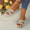 Pantuflas de Mujer Originales de Alta Calidad Estilo H Sencillo con Decoración de Diamantes Zapatos Planos de Verano 2024 Sandalias de Moda para Mujer Jazmín