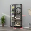 Partición Calada de Hierro Nuevo Estante de Almacenamiento Mampara de Entrada Estantería Gabinete Decorativo de Oficina de Pie Vitrina Multicapa