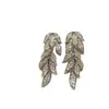 Pendientes de Borla Hoja de Sauce con Circonita Aguja de Plata Moda Temperamento Pendientes de Botón de Alta Gama Nicho Exquisitos Versátiles Pendientes al por Mayor para Mujeres