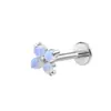 Pendientes de Aleación de Titanio F136 de Grado Implante con Joyería de Cabeza de Rosca Interna de Circonita Pendientes Espirales para Cartílago Tragus Clavo de Labio Piercing