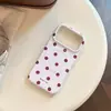 Capa Estilo Ins com Bolinhas Doces Adequada para iPhone 17 Pro, Apple 16, 14 Fosco, 15 Película Suave, Magnética 18