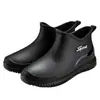 Botas de Lluvia de Moda Transfronterizas de Caña Corta para Mujer, Zapatos Impermeables de Caña Baja, Zapatos de Goma de Caña Baja para Cocina, Botas de Agua para Lavado de Autos, Botas de Lluvia con Forro de Algodón