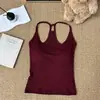 Chica Picante Estilo Puro Deseo Otoño Nuevo Almohadilla Autoadhesiva para el Pecho Espalda Cruzada Color Sólido Deporte Fitness Versátil Ropa Interior Camiseta sin Mangas para Mujer