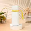 Taza de bolsillo mini portátil con asa, separación de té y agua, a prueba de fugas, taza aislada de acero inoxidable elegante y atractiva