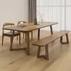 Mesa Larga Grande de Madera Maciza para Sala de Estar Doble Escritorio de Oficina Mesa de Estudio Mesa Larga Mesa de Trabajo Mesa de Comedor Completamente de Madera Maciza