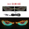 Luces dinámicas de ojo de diablo para coche con alimentación USB transfronterizas, pantalla LED, adecuadas para camiones y coches, para parabrisas delantero y trasero