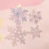 Novo Natal Feliz Ano Novo Floco de Neve Conjunto de Quatro Peças Acrílico Festa de Aniversário Cartão de Bolo Decoração de Bolo de Festa