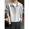 Sudadera Chaqueta con Cremallera para Hombre Otoño 2026 con Cuello de Solapa, Color Sólido Simple, Corte Holgado Casual, Chaqueta Versátil para el Trabajo