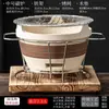 Estufa de Carbón Cerámica para Preparar Té y Barbacoa, Uso en Interiores y Exteriores, Estufa de Carbón Tradicional para Asar Carne