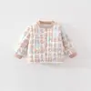 Chaqueta de Algodón Acolchada Linda de Cocodrilo Cremoso 80g para Bebés Niñas, Abrigo de Algodón para Niños Pequeños y Medianos, Ropa de Algodón para Bebés, Cálido