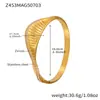 Hebilla de Acero Inoxidable Roscada en Forma de Abanico Omac con Circonita 5A Pulsera Moda Europea y Americana Versátil Exagerada Joyería de Lujo Accesible