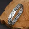 Atacado Pulseira de Prata Esterlina 925 Padrão de Grama Tang Trançada Grossa Moda Masculina Prata Tailandesa Joia Antiga Retro