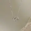 Collar de Plata de Ley S925 con Diseño de Corazón y Cruz Geométrica, Collar Exquisito y Sencillo, Joyería de Plata a la Moda Estilo Coreano