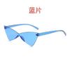 Nuevas gafas de sol sin montura de una sola pieza con forma de ojo de gato triangular transfronterizas, color caramelo personalizado, gafas de sol para fiesta, baile, sesión de fotos callejera