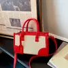 Bolsa de axila popular transfronteiriça de cores contrastantes para mulheres, bolsa de mão casual com decoração de fivela de metal, bolsa de ombro único transpassada da moda para o dia a dia