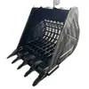 Caçamba gradeada hidráulica para escavadeira, caçamba peneira gradeada para escavadeira, caçamba tipo gancho para cascalho, caçamba para limpeza de valas de lixo