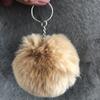 Llavero con Pom-Pom de Piel Sintética de Conejo de 8 cm Cadena Accesorio Bola de Felpa de 8 cm Bola de Pelo Anillo Accesorio Lindo