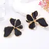 Para Atravessar a Fronteira Elegante Elegante Simples Moda Metal Gotejamento de Óleo Flores Exageradas Brincos Multicoloridos Acessórios Bohemianos Femininos