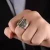 Anillo de Mantra de Seis Caracteres Estilo Chino Personalidad Masculina Tendencia Retro Anillo Individual Giratorio Anillo de Personalidad Retro Tendencia
