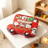 Caja de Almacenamiento de Hierro con Coche de Navidad Tarro para Dulces y Galletas Navideñas Caja de Empaque para Regalos Adornos de Almacenamiento para el Hogar