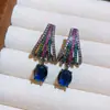 Brincos de Flor de Zircônia Estilo Palácio Floral, Brincos Transfronteiriços Europeus e Americanos, Brincos de Luxo Leve de Alta Qualidade Atacado