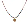 Nuevo collar de cuentas de piedra natural estilo chino, diseño vintage de nicho de lujo ligero con ágata roja y turquesa, collar elegante para mujer