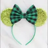 Novo adereço de cabeça para festival irlandês Faixa de cabeça de cor sólida de São Patrício Faixa de cabeça clássica com nó de laço do Mickey