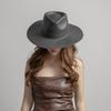 Sombrero de jazz de papiro tejido a mano casual de moda transfronteriza nuevo de primavera y verano, sombrero de paja Panamá para protección solar para viajes al aire libre