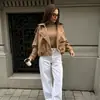 Venta al por mayor transfronteriza de ropa de mujer en Amazon: nuevos estilos de otoño, con una elegante chaqueta corta de ante sintético con cuello de solapa