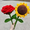 Transfronterizo de un solo paso campeonato inauguración festival escolar escolar regalos hechos a mano producto terminado ganchillo hilo de hielo girasol gigante rosa