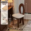 Sillas de Comedor Artísticas con Cubierta Suave y Respaldo, Silla de Sirena Estilo Mid-Century, Silla de Comedor Francesa, Silla Vintage de Madera Maciza para Uso Doméstico