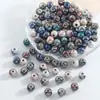 Acessórios para Joias DIY Forno de Galvanoplastia Contas Redondas de Cerâmica Acessórios para Pulseira de Roupa Contas com Furo Grande Material para Pulseira de Contas Soltas