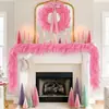 Decoração Suspensa para Porta de Entrada, Escada e Casa, Pinheiro de Norfolk Rosa com Trepadeira, Venda Quente da Amazon para o Dia dos Namorados