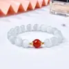 Pulseira de Pedra Ágata Olho de Gato, Pulseira de Ágata Vermelha, Joia Novo Estilo Chinês, Presente de Aniversário para Meninas, Presente de Verão com Contas