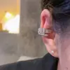 Pendientes con clip de oreja de serpiente de metal con circonitas del Año Nuevo para mujer, estilo chino, únicos y elegantes.
