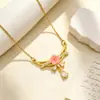 Collar Chapado en Oro Cobre Incrustado con Circonita Cúbica Doble Anillo Incrustado con Diamante Cadena para Clavícula de Lujo Ligero para Mujer Diseño de Nicho Ins Simple Temperamento Joyería de Plata