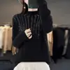Venta al por mayor de fábrica transfronteriza Nuevo estilo Suéter de punto cálido holgado para mujer con cuello semi-alto tachonado de pedrería Camisa de capa base semi-alta