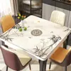 Nuevo Mantel Cuadrado Estilo Chino, Impermeable y a Prueba de Aceite, Mantel Protector de Escritorio de los Ocho Inmortales, Estilo Nacional, Lujo Ligero, Sensación de Alta Gama, Mantel Cuadrado