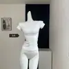 Estilo Nuevo Primavera y Verano, Buen Ajuste, Adelgazante y Favorecedor, Camiseta Básica de Manga Corta para Mujer Coreana, Hombro Normal, Color Sólido, Cuello Redondo