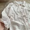 Novidades para o outono! Pijama floral com babados, suave e doce, para mulheres, conjunto de roupa de casa confortável e de corte solto para a primavera