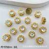Nueva Caja Mágica Redonda con Lazo de Corazón de Diamante Dorado Ocho Agujeros Separadores de Cuentas Pulsera de Cuentas DIY Collar Joyería