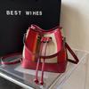 Bolsa de ombro cross-border bucket bag 2024 Nova moda contraste cor pequena bolsa ins bolsa mensageiro bolsa casual moda bolsa feminina