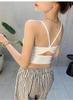 Camisola Sexy de Verão para Mulheres com Costas Vazadas e Decote Halter, com Bojos