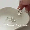 Estilo Blogger Ins Coreano Recomienda Pendientes de Otoño e Invierno Plata de Ley S925 Pendientes Sencillos de Cadena de Uvas con Borla para Mujeres con Sentido de Alta Gama