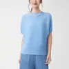 Camiseta Feminina de Manga Curta Verão Nova Marca Grande Mesmo Estilo Fábrica Tamanho Grande Feminino Top Plissado Solto Feminino Emagrecedor
